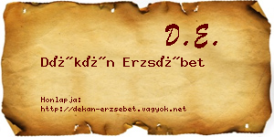 Dékán Erzsébet névjegykártya