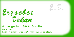 erzsebet dekan business card