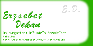 erzsebet dekan business card